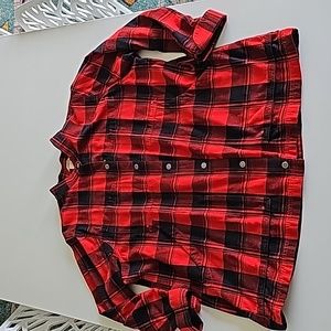 Duluth Trading Company red and black plaid flannel shirt size xl